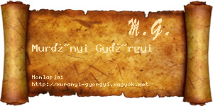 Murányi Györgyi névjegykártya